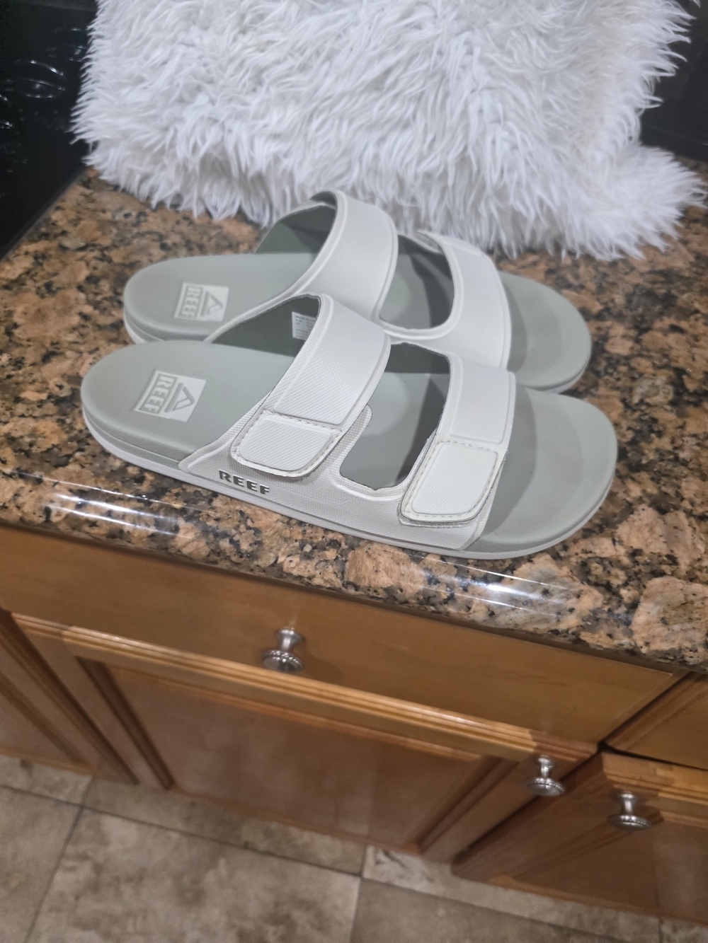 REEF Women s' White Double-Strap Slide Sandals